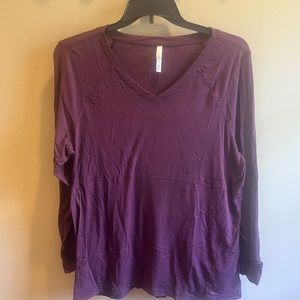 Purple rubbed Cozy collection Lularoe shirt.  Very stretchy and comfy.